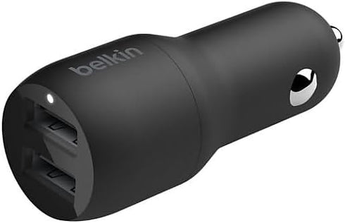 Belkin 24 Watt Dual USB Car Charger - 2 12W USB A Ports with Fast Charging for Apple iPhone 14, 14 Pro, 14 Pro Max, iPhone 13, 13 Pro, 13 Pro Max,...