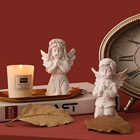 Cherubs Angels Resin Garden Statue Figurine, Adorable Angel Sculpture Memorial Statue, Indoor Outdoor Home Garden Decoration (Praying Cherub-Girl)...