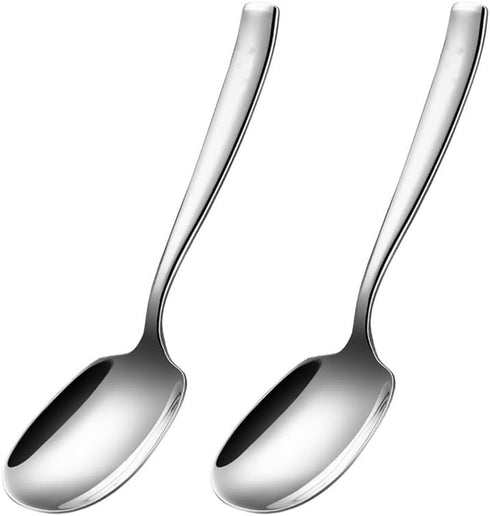X-Large Buffet Serving Spoons,Heavy Duty Square head Spoons,9.5X2.8 inches 316L Stainless Steel Serving Spoons Pack of 2,Silver...