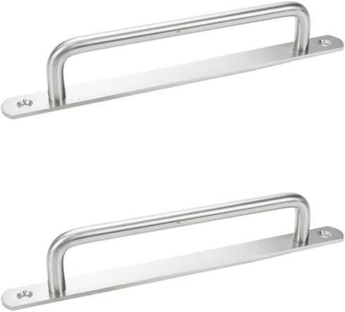 2 PCS Pull Push Door Handle,Metal Commercial Door Handle Door Pulls,Stainless Steel Heavy Duty Barn Door Pulls with Mounting Screws (Silver,224x19...