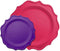 Tiger Chef 96-Pack Fuchsia and Purple Color Round Scalloped Rim Disposable Plastic Plate Set for 48 Guests Includes 48 10-Inch Dinner Plates, 48 8...
