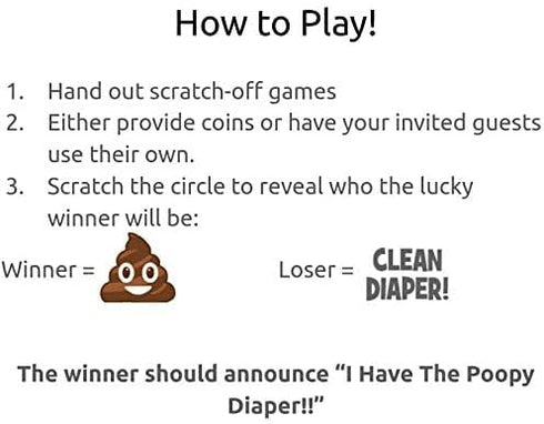 Whats In My Diaper Baby Shower Scratch Off Game | African American | 24 Cards - 1 Winner | Baby Shower Games | Baby Shower Prizes | Door Prizes | ...