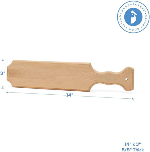 Fraternity Sorority Paddles 14 inch, Pack of 1 Unfinished Greek Wooden Paddle, Smooth Birch for Decorating and Painting, by Woodpeckers...