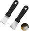 Metal Paint Scraper & Spatula tool QIANBEIY Stainless Steel Pan Scraper,Small Utility Cleaning Stiff Scraper for Window Recesses Floor and wallpap...