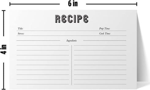 Recipe Cards - 100 White 4x6 Cards For Recipes, Blank Recipe Postcards Set. 14pt Postcard Paper Cardstock, Bulk Recipe Card Pack....