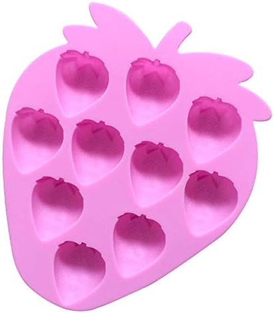 Chocolate Candy Silicone Mold, Strawberries/Pineapples/Apples/Grapes Flexible Baking Molds for Ice Cube, Jelly, Biscuits, Gummy Candies (Strawberr...