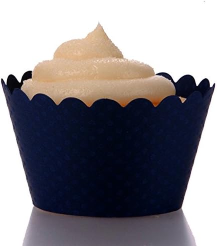 Dress My Cupcake Standard Navy Blue Cupcake Wrappers, Set of 100...