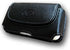 Premium Leather Horizontal Large Size Pouch Protective Carrying Cell Phone Case with Belt Clip and Belt Loops - Black...