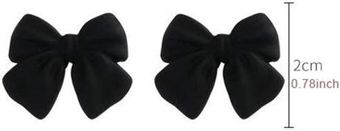 1 Pair Artist Bow Tie Ribbon Stud Earrings for Women Black Daily Bow Earring Jewelry (1 Pair Black)...