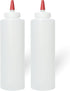 Pinnacle Mercantile Plastic Squeeze Condiment Bottles with Red Tip Cap 16-ounce Set of 2 Wide Mouth...