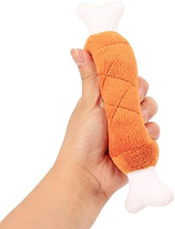 Dog Chicken Leg Toy Chicken Plush Pet Toy Chicken Drumstick Shape Plush Toy Pet Squeaky...