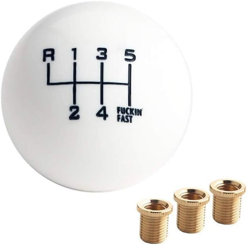 DEWHEL White/Black Fing Fast Shift Knob for 6 Speed Short Throw Shifter 12X1.25 10X1.5 10X1.25 8X1.25...