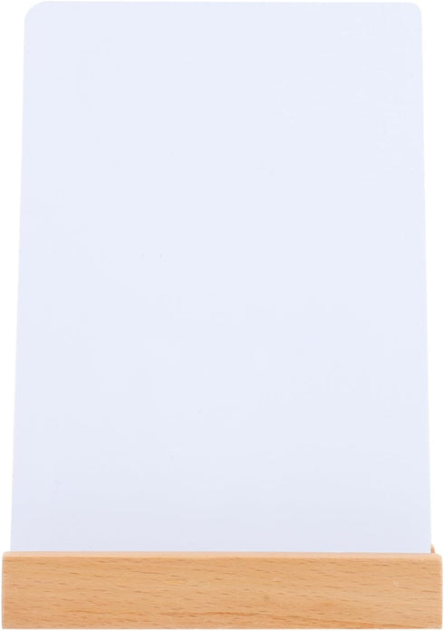 Glass Whiteboard Dry Erase Writing Board Message Board Base Bulletin Board Desktop Notice Board Sign with Base (A6 Size) Glass Whiteboard Wood Mem...