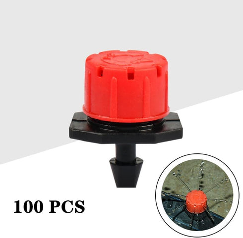 100Pcs 360 Degree Adjustable Irrigation Drippers Sprinklers, 1/4 Inch Emitters Drip for Watering System...
