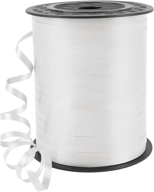 500 Yards 3/16" Curling Ribbon White, Balloon String Curly Ribbon 1 Roll for Gift Wrapping, Birthday Wedding Party Festival Decoration, Baby Showe...