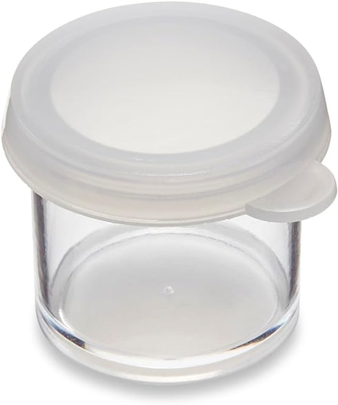 KINGART Clear Multi-Purpose Plastic Storage Cups with Removable Lid for Paiint, Art and Crafts Supplies, Set of 14 in 2 sizes...