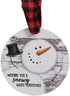 Set of 3 Snowman Shiplap Style Christmas Wood Ornaments - Close to Heaven Down to Earth - Wishing You a Snowy White Christmas - Flakes Run in Our ...