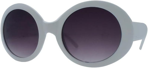 Pop Fashionwear® Womens Fashion Circle Round Jackie O Bold Chic Sunglasses P547 (White GradientSmoke...