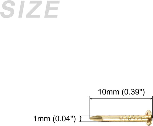 Small Nails (1x10mm) 200pcs, Carbon Steel Tiny Hardware Nails - for Household Woodworking, Gold Tone...