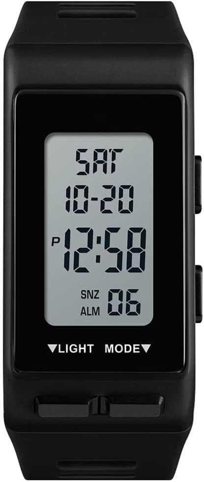 Fashion Unisex Big Numbers Rectangle Face Outdoor Sport Wrist Watch Mens Ladies Waterproof Day Date Aralm Stopwatch Digital Watch...