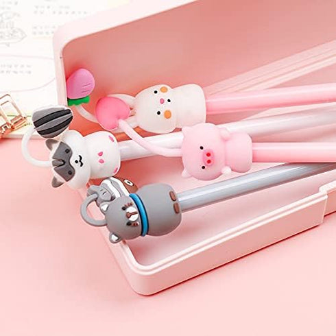 Cartoon Animal Pens Ink Pens Gel Pen Writing Pens Neutral Pens School Office Supplies Kids Gifts 0.38mm Ball Point Color cat Pens, pink rabbit Pen...