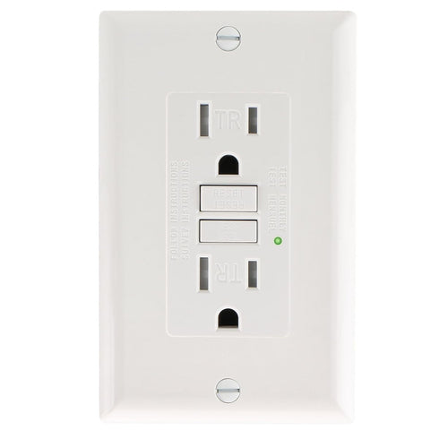 15Amp GFCI Outlet,1pack,125V 60Hz,Tamper-Resistant GFI Receptacle with LED Indicator,Meet UL2018,Ground Fault Protection Outlet for Bedroom,Parlor...