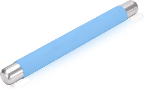 Rolling Pin Dough Roller for Baking with Thickened Non Stick Silicone Metal Handle Rolling Pin Stainless steel Fondant Roller Pin Cookie Pastry Ki...