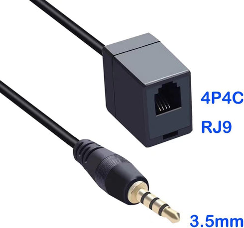RJ9 to 3.5mm Telephone Adapter Cable Female RJ9 Headset to Male 3.5mm Cell Phone Adapter Convert RJ9 Headphone to Smartphones Most Android0 Cellph...