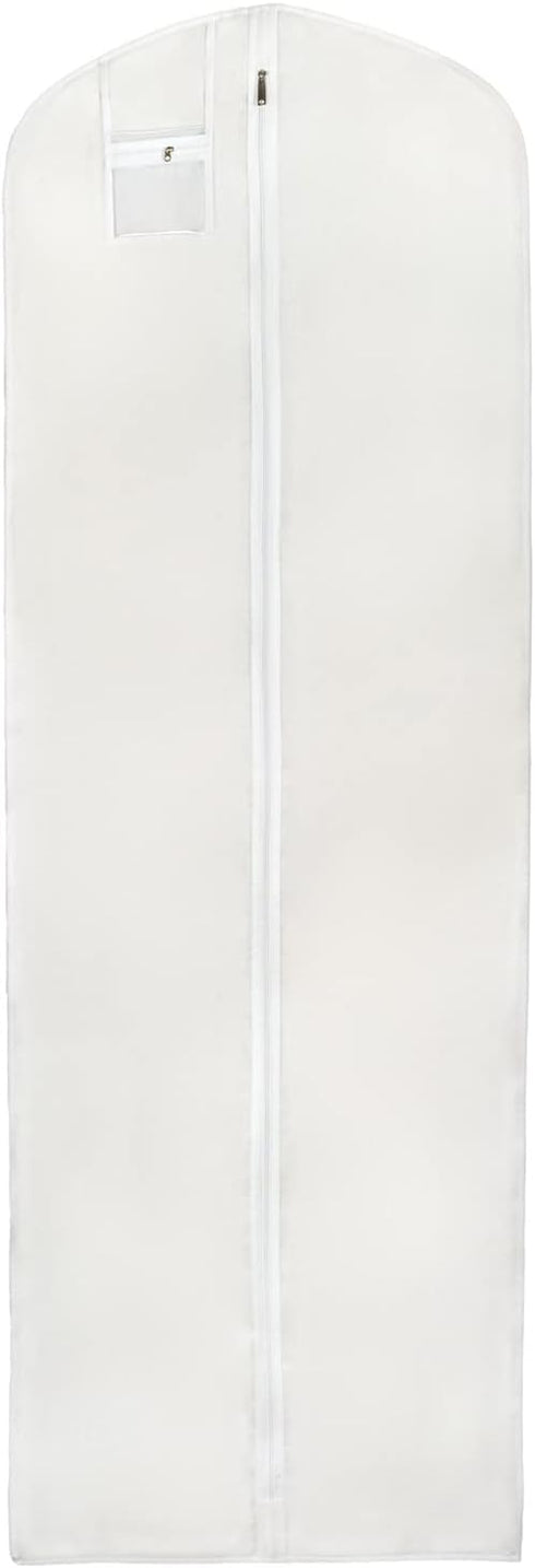 L-Pack Wedding Dress Garment Bag Extra Long White Clothes Cover for Storage or Travel (White, 72-in)...