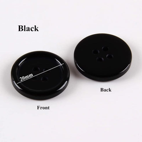 AKOAK 50 Pcs/Set 20mm DIY Button Colorful Candy Color Four-Eye Children's Clothing Buckle Work Clothes Button (Black)...