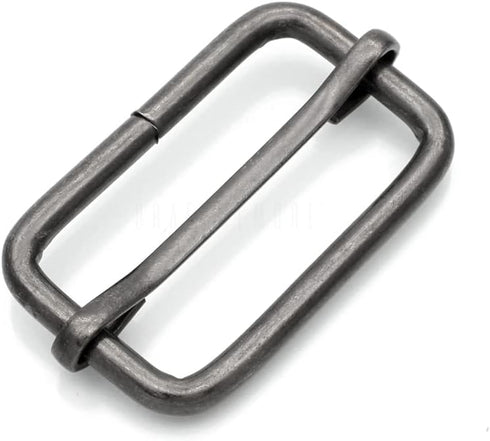 CRAFTMEMORE Triglide Slider 1 1/4", 1 1/2" Belt Keeper Movable Bar Slider Strap Adjuster Rectangle Strap Keeper Purse Making (1 1/2" x 10 pcs, Gun...