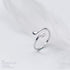 Minimalist Music Note Open Statement Ring S925 Sterling Silver Adjsutable Simple Wrap Cuff Expandable Finger Band Wedding Engagement Eternity Ring...