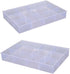 BangQiao 2 Pack Fixed 12 Grids Clear Plastic Organizer Sorting Tray and Transparent Storage Divider Box Container Case for Hardware, Craft, Sewing...