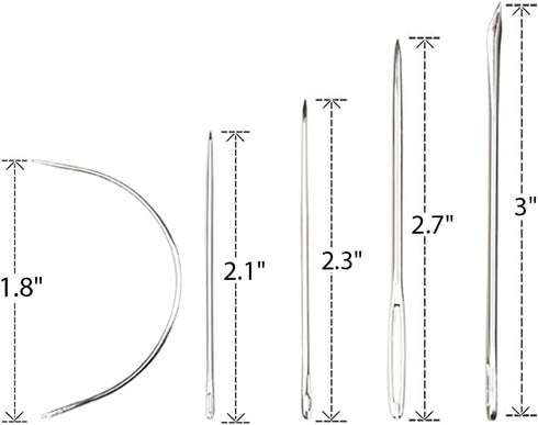 Eketirry Hand Sewing Needle Kit, Heavy Duty Household Hand Needles for for Home Upholstery Carpet Leather Canvas Repair (7 Pieces)...