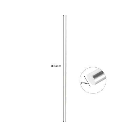 Eowpower 10 Pieces 2mm X 305mm Aluminum Round Rod 6061 T6511 Solid Extruded Rods 12" Long 2mm Diameter...