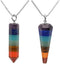 2pcs 7 Chakra Necklace Energy Healing Crystal Yoga Necklace for Women Dowsing Divination Pendulum Gemstone Pendant...