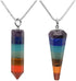 2pcs 7 Chakra Necklace Energy Healing Crystal Yoga Necklace for Women Dowsing Divination Pendulum Gemstone Pendant...