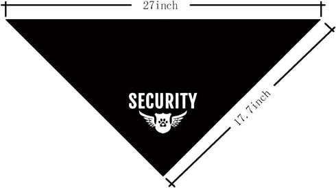 Security Dog Bandana, Dog Bandana, Black Pet Dog Scarf Accessories, Pet Dog Triangle Scarf, Funny Cute Dog Bandana, Dog Bandana for Small Medium L...