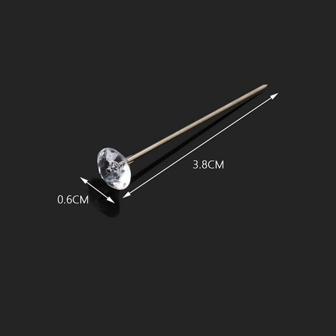 100 PCS Bouquet Pins Flower Pins, 1.5'' Straight Pins Clear Sewing Pins Crystal Diamond Head Pins for Craft Wedding Jewelry Decoration...