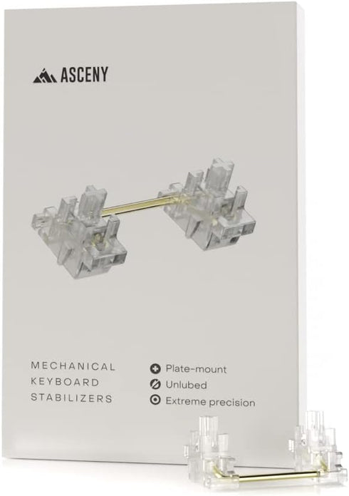 ASCENY Plate Mount Polymer Nylon Stabilizers with Gold-Plated Wires for Mechanical Keyboards (No Numpad Kit)...