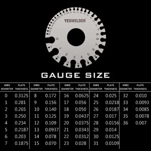 YESWELDER Round Dual Sided Metal Sheet Guage & Metal Sheet Thickness Gauge 2pk Stainless Steel Wire Welding Gauge...