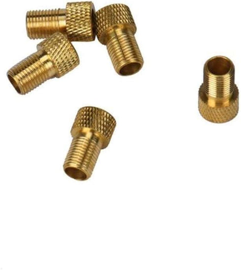 2Pcs Gold Presta Valve Adaptors, Convert Presta to Schrader Adapter for Bike, Inflate Tire Using Standard Pump or Air Compressor, One Size?Tires a...