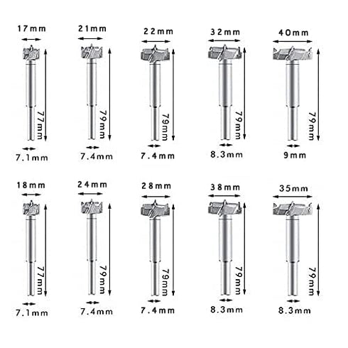Forstner Drill Bit, 24mm Tungsten Steel Wood Boring Bit, Round Shank Wood Tools, Wood Boring Bit, Forstner Drilling Bit Cutter Bit,Woodworking Hol...