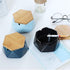 Ceramic Geometric Ashtray with Lid, Windproof Ceramic Ashtray for Indoor or Outdoor Use, Home Office Decoration, Black...
