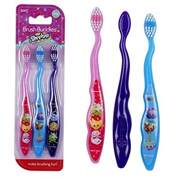 Brush Buddies Shopkins Kids' Toothbrush 3-Pack - Soft...