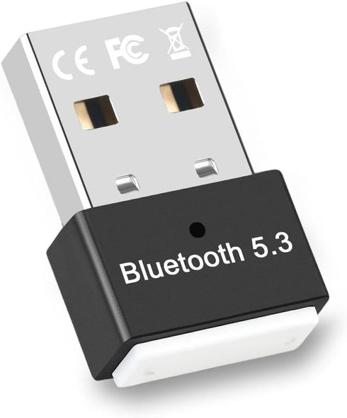 Bluetooth 5.3 Adapter for PC, USB Bluetooth Adapter Dongle, USB EDR Bluetooth Wireless Transmitter Receiver for Desktop, Laptop, PC, Headset, Keyb...