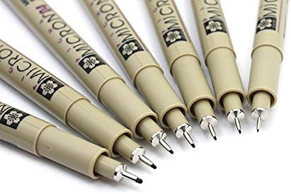 Sakura Pigma Micron pen 08 Black felt tip artist drawing pens - 8 pen set...