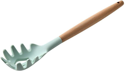 Pasta Server, Silicone Cooking Kitchen Utensil Natural Wood Handle BPA Free Non Toxic Cookware Spaghetti Spoon...