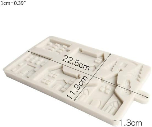 3D Xmas Christmas Tree House Silicone Mold For Fondant Cake Decor Chocolate Sugarcraft Gingerbread Baking Mould...