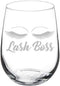 Wine Glass Goblet Makeup Lash Extension Artist Lash Boss (17 oz Stemless)...